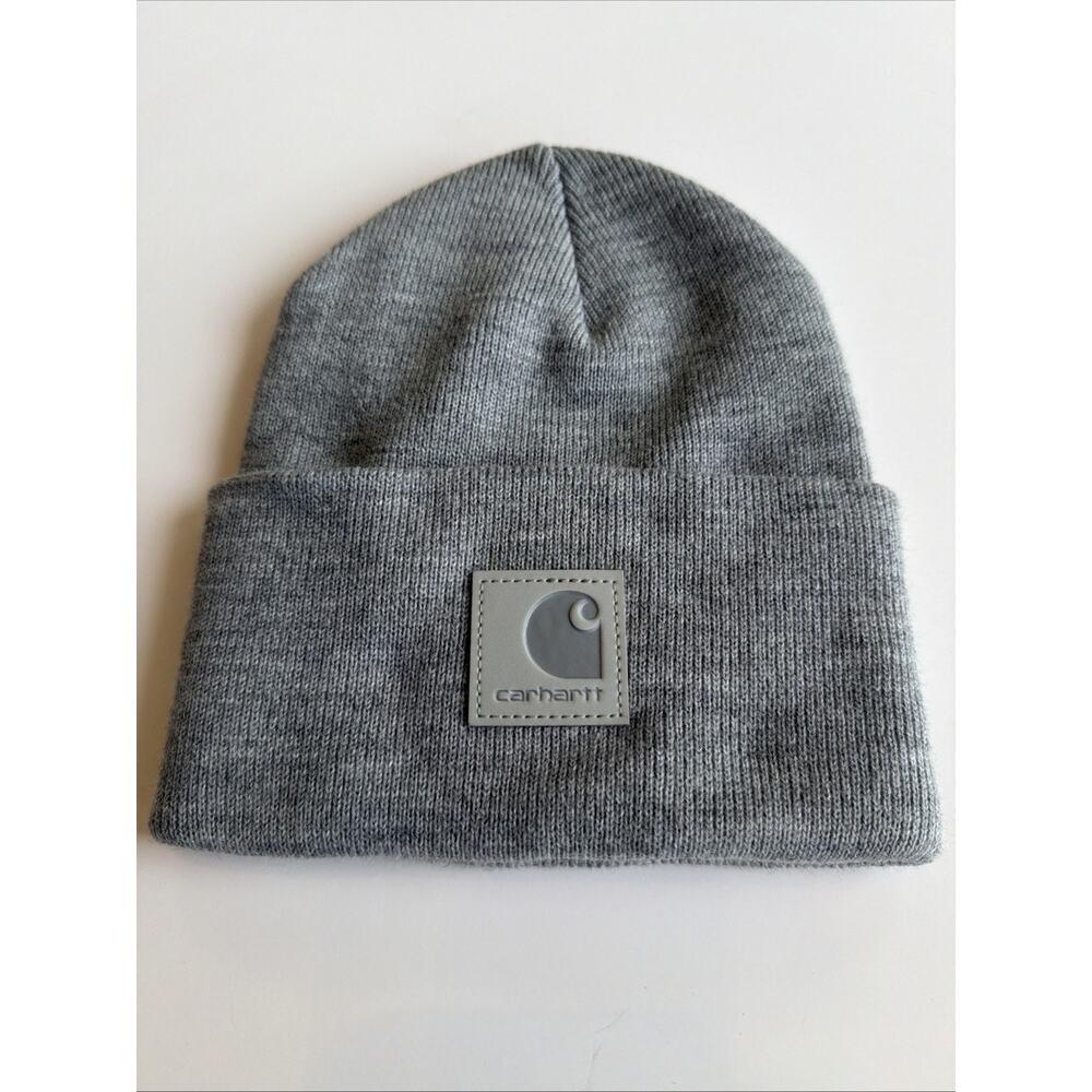 Carhartt Gray Beanie Hat Men Stretch Solid Outdoor Casual Winter Fall